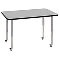ECR4Kids T-Mold Adjustable Leg 48 x 30 Rectangle Laminate Activity Table Grey/Black/Silver (ELR-14110-GBKSV-SL)