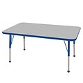 ECR4Kids Thermo-Fused Adjustable Ball 48 x 30 Rectangle Laminate Activity Table Grey/Blue (ELR-14210-GYBLBLSB)