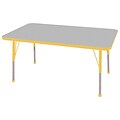 ECR4Kids Thermo-Fused Adjustable Ball 48 x 30 Rectangle Laminate Activity Table Grey/Yellow (ELR-14210-GYYEYETB)