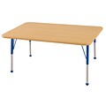 ECR4Kids Thermo-Fused Adjustable Ball 48 x 30 Rectangle Laminate Activity Table Maple/Maple/Blue (ELR-14210-MPMPBLSB)