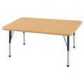 ECR4Kids Thermo-Fused Adjustable Ball 48 x 30 Rectangle Laminate Activity Table Maple/Maple/Navy (ELR-14210-MPMPNVTB)