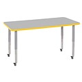 ECR4Kids T-Mold Adjustable Leg 60 x 30 Rectangle Laminate Activity Table Grey/Yellow/Silver (ELR-14111-GYESV-SL)
