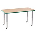 ECR4Kids T-Mold Adjustable Leg 60 x 30 Rectangle Laminate Activity Table Maple/Green/Silver (ELR-14111-MGNSV-SL)