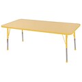 ECR4Kids Thermo-Fused Adjustable Ball 60 x 30 Rectangle Laminate Activity Table Maple/Yellow (ELR-14211-MPYEYETB)