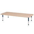 ECR4Kids Thermo-Fused Adjustable 72 x 30 Rectangle Laminate Activity Table Maple/Maple/Blue (ELR-14212-MPMPBLCH)