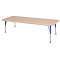 ECR4Kids Thermo-Fused Adjustable Ball 72 x 30 Rectangle Laminate Activity Table Maple/Maple/Blue (ELR-14212-MPMPBLSB)