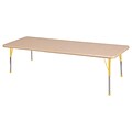 ECR4Kids Thermo-Fused Adjustable Ball 72 x 30 Rectangle Laminate Activity Table Maple/Maple/Yellow (ELR-14212-MPMPYESB)