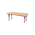ECR4Kids Thermo-Fused Adjustable 72 x 36 Rectangle Laminate Activity Table Maple/Red (ELR-14213-MPRDRDCH)