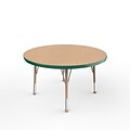 ECR4Kids T-Mold Adjustable Ball 36 Round Laminate Activity Table Maple/Green/Sand (ELR-14114-MGNSD-TB)