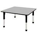 ECR4Kids Thermo-Fused Adjustable 48 Square Laminate Activity Table Grey/Black (ELR-14217-GYBKBKCH)