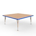 ECR4Kids T-Mold Adjustable Ball 48 Square Laminate Activity Table Maple/Blue/Sand (ELR-14117-MBLSD-TB)