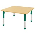 ECR4Kids Thermo-Fused Adjustable 48 Square Laminate Activity Table Maple/Maple/Green (ELR-14217-MPMPGNCH)