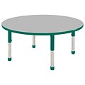 ECR4Kids Thermo-Fused Adjustable 60 Round Laminate Activity Table Grey/Green (ELR-14224-GYGNGNCH)