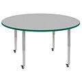 ECR4Kids T-Mold Adjustable Leg 60 Round Laminate Activity Table Grey/Green/Silver (ELR-14124-GGNSV-SL)