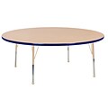 ECR4Kids Thermo-Fused Adjustable Ball 60 Round Laminate Activity Table Maple/Blue/Sand (ELR-14224-MPBLSDTB)