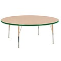ECR4Kids T-Mold Adjustable Swivel 60 Round Laminate Activity Table Maple/Green/Sand (ELR-14124-MGNSD-TS)