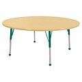 ECR4Kids Thermo-Fused Adjustable Ball 60 Round Laminate Activity Table Maple/Maple/Green (ELR-14224-MPMPGNTB)