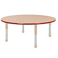 ECR4Kids Thermo-Fused Adjustable 60 Round Laminate Activity Table Maple/Red/Sand (ELR-14224-MPRDSDCH)