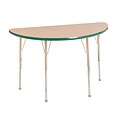 ECR4Kids T-Mold Adjustable Ball 48 x 24 Half-Round Laminate Activity Table Maple/Green/Sand (ELR-14125-MGNSD-SB)