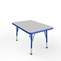 ECR4Kids Thermo-Fused Adjustable Ball 36 x 24 Rectangle Laminate Activity Table Grey/Blue (ELR-14206-GYBLBLTB)