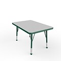 ECR4Kids Thermo-Fused Adjustable Ball 36 x 24 Rectangle Laminate Activity Table Grey/Green (ELR-14206-GYGNGNTB)