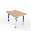 ECR4Kids Thermo-Fused Adjustable Ball 36 x 24 Rectangle Laminate Activity Table Maple/Maple/Blue (ELR-14206-MPMPBLTB)