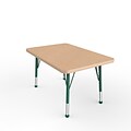 ECR4Kids Thermo-Fused Adjustable Ball 36 x 24 Rectangle Laminate Activity Table Maple/Maple/Green (ELR-14206-MPMPGNTB)