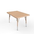 ECR4Kids Thermo-Fused Adjustable Swivel 36 x 24 Rectangle Laminate Activity Table Maple/Maple/Sand (ELR-14206-MPMPSDTS)