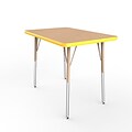 ECR4Kids Thermo-Fused Adjustable Swivel 36 x 24 Rectangle Laminate Activity Table Maple/Yellow/Sand (ELR-14206-MPYESDSS)