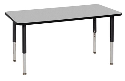 ECR4Kids T-Mold Adjustable Leg 60 x 30 Rectangle Laminate Activity Table Grey/Black (ELR-14111-GBK-SL)