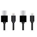 Lightning to USB Cable - 10 ft (3.05 M) MFI Certified Data Sync/ Charge Cord for iPad mini, iPhone 7/8/X, Black (2 Pack)