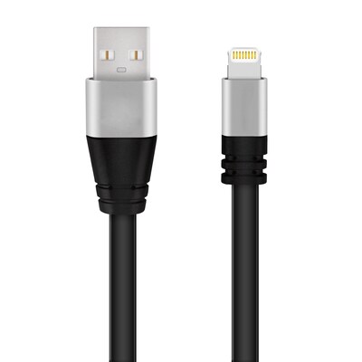 Lightning to USB Cable - 6 ft (1.82 M) Flexible MFI Certified Data Sync/ Charge Cord for iPad mini, iPhone 7/8/X, Black