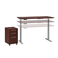 Bush Business Furniture Move 60 Series 60W x 30D Height Adjustable Desk with Storage, Harvest Cherry (M6S011CS)