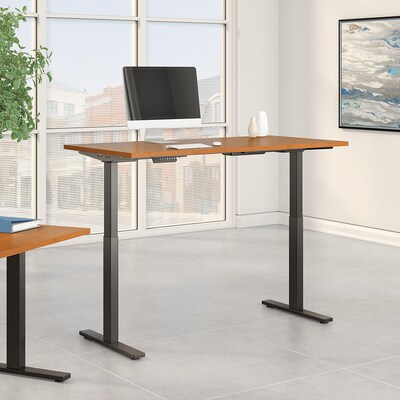 Bush Business Furniture Move 60 Series 60"W Height Adjustable Standing Desk, Natural Cherry (M6S6024NCBK)