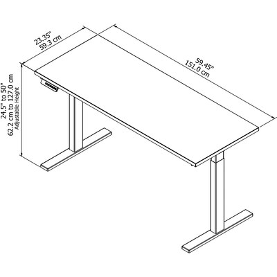 Bush Business Furniture Move 60 Series 60"W Height Adjustable Standing Desk, Natural Cherry (M6S6024NCBK)