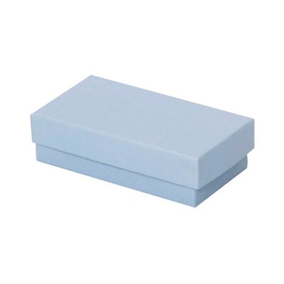 JAM PAPER Two Piece Jewelry Box Gift Set, 2 1/2 x 4 1/2 x 1 1/4, Baby Blue, Bulk 100/Pack