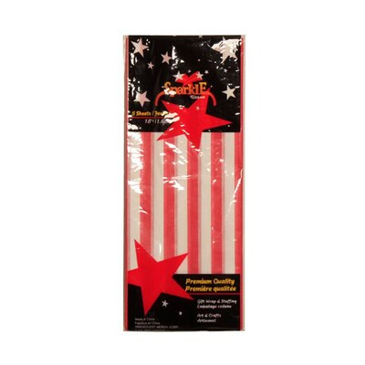 JAM Paper® Gift Tissue Paper, Red & White Stripes, 5 Sheets/Pack (411515940)