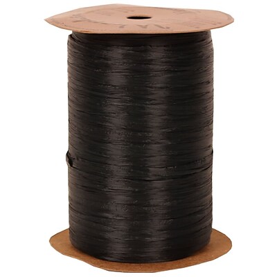 JAM Paper® Raffia Ribbon, Black, 100 Yards, Sold Individually (1082776)