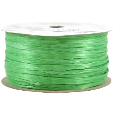 JAM Paper® Raffia Ribbon, Pearlized Lime Green, 60 Feet, Sold Individually (PL760609)