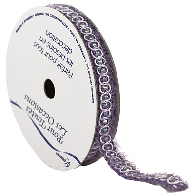 JAM Paper® Nylon Knit Decorative Ribbon, 3 Yards, Lavender Purple Metallic, Sold Individually (E7973