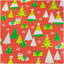 JAM Paper® Gift Wrap, Christmas Wide Wrapping Paper, 40 Sq. Ft, Trees and Presents, Sold Individuall