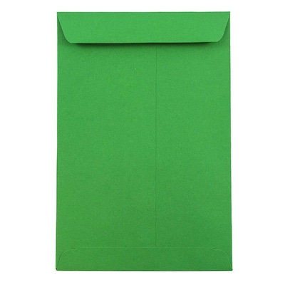 JAM Paper 6 x 9 Open End Catalog Colored Envelopes, Green Recycled, 25/Pack (88103a)