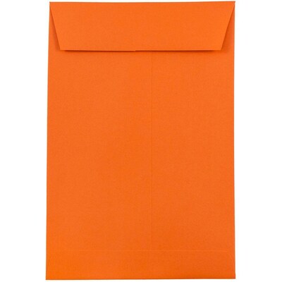 JAM Paper 6 x 9 Open End Catalog Colored Envelopes, Orange Recycled, 50/Pack (88129i)