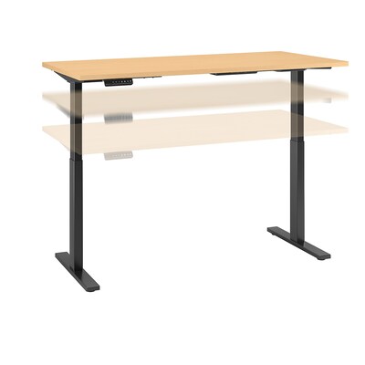 Bush Business Furniture Move 60 Series 60W x 24D Height Adjustable Standing Desk, Natural Maple, Installed (M6S6024ACBKFA)