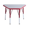 ECR4Kids Thermo-Fused Adjustable Swivel 30 x 18 Trapezoid Laminate Activity Table Grey/Red (ELR-14218-GYRDRDTS)