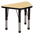 ECR4Kids Thermo-Fused Adjustable 30 x 18 Trapezoid Laminate Activity Table Maple/Black (ELR-14218-MPBKBKCH)