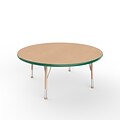 ECR4Kids Thermo-Fused Adjustable Ball 48 Round Laminate Activity Table Maple/Green/Sand (ELR-14215-MPGNSDTB)