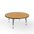 ECR4Kids Thermo-Fused Adjustable Ball 48 Round Laminate Activity Table Oak/Black (ELR-14215-OKBKBKTB)