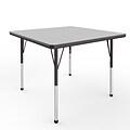 ECR4Kids Thermo-Fused Adjustable Ball 36 Square Laminate Activity Table Grey/Black (ELR-14223-GYBKBKSB)