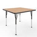 ECR4Kids Thermo-Fused Adjustable Ball 36 Square Laminate Activity Table Maple/Black (ELR-14223-MPBKBKSB)